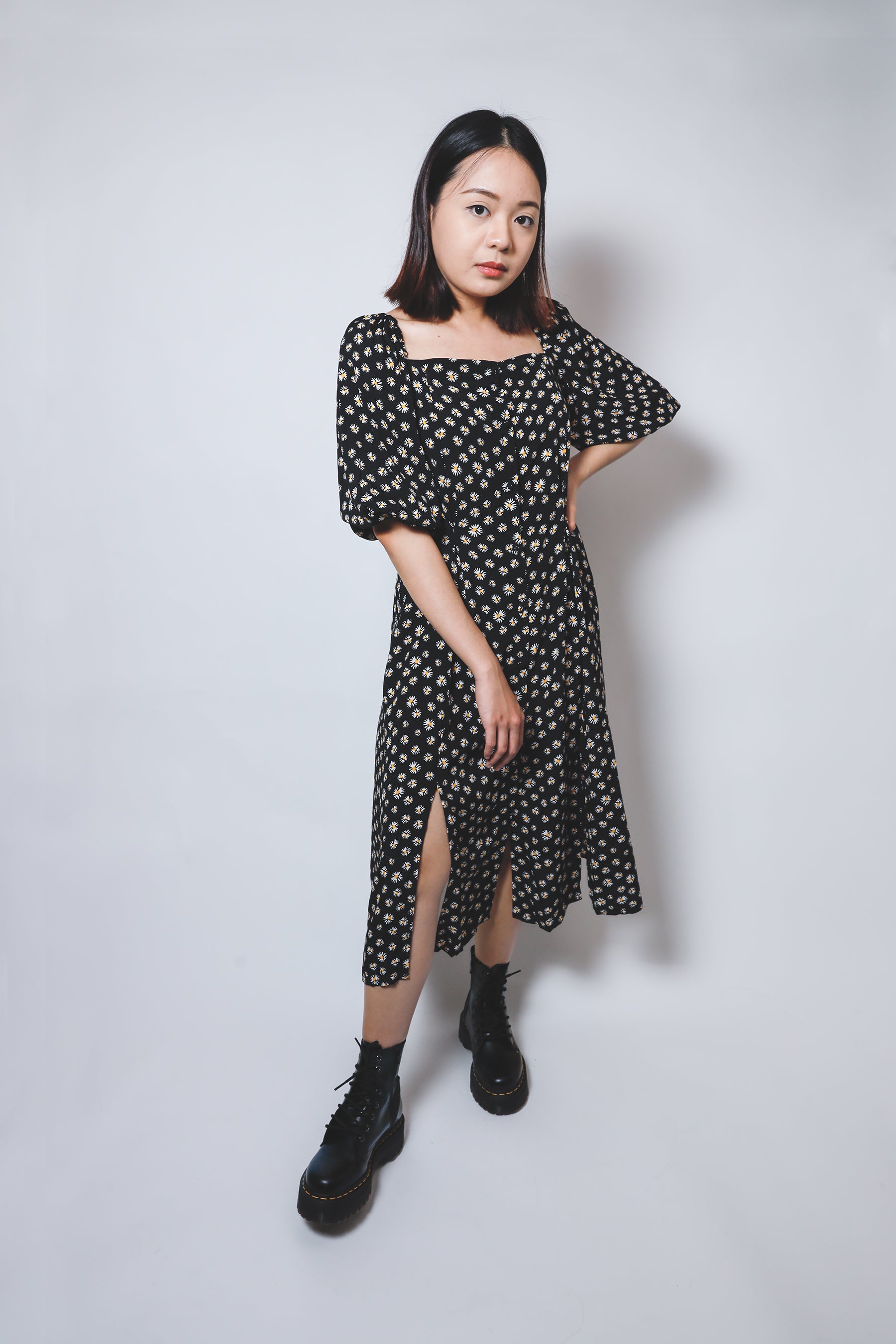 Little Lies Daisy Dress (Black/Multi) | Vivi Girl Shop
